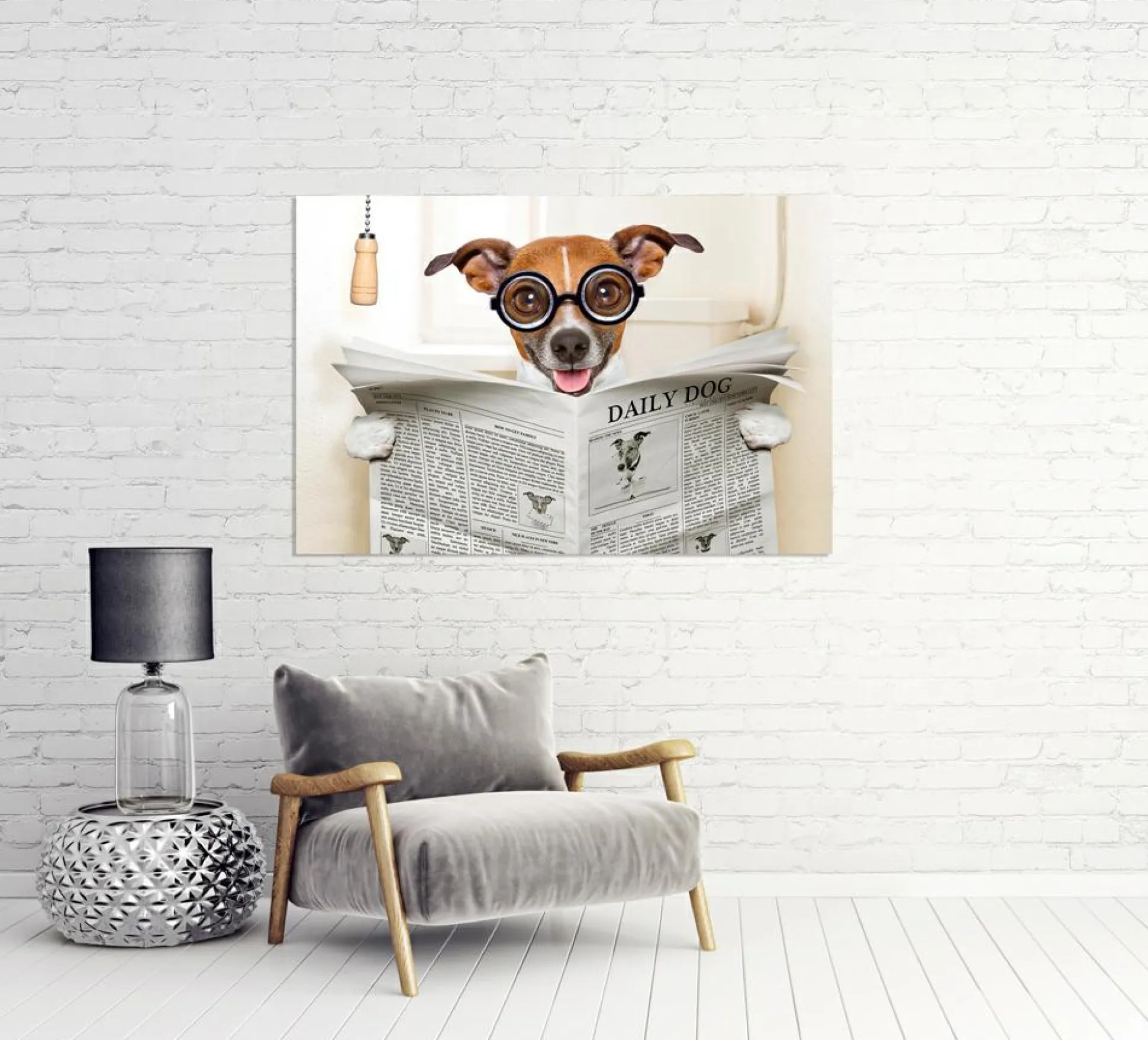 Akustikbild HUND MIT ZEITUNG