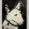 Aludibondbild DOG BLACK WHITE