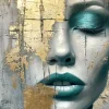 Aludibondbild PAINTED FACE I