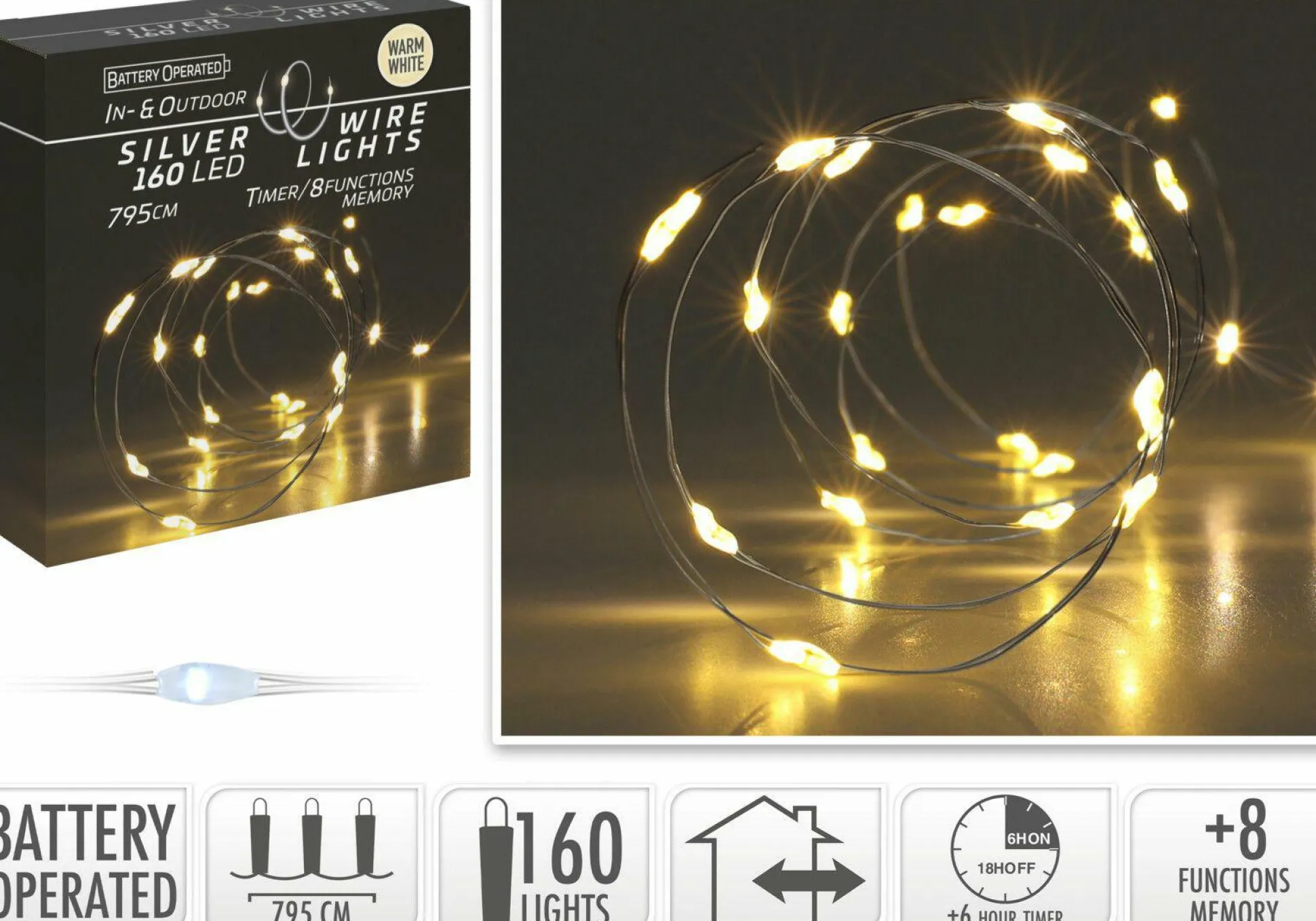 Lichterkette DRAHT 160 LED
