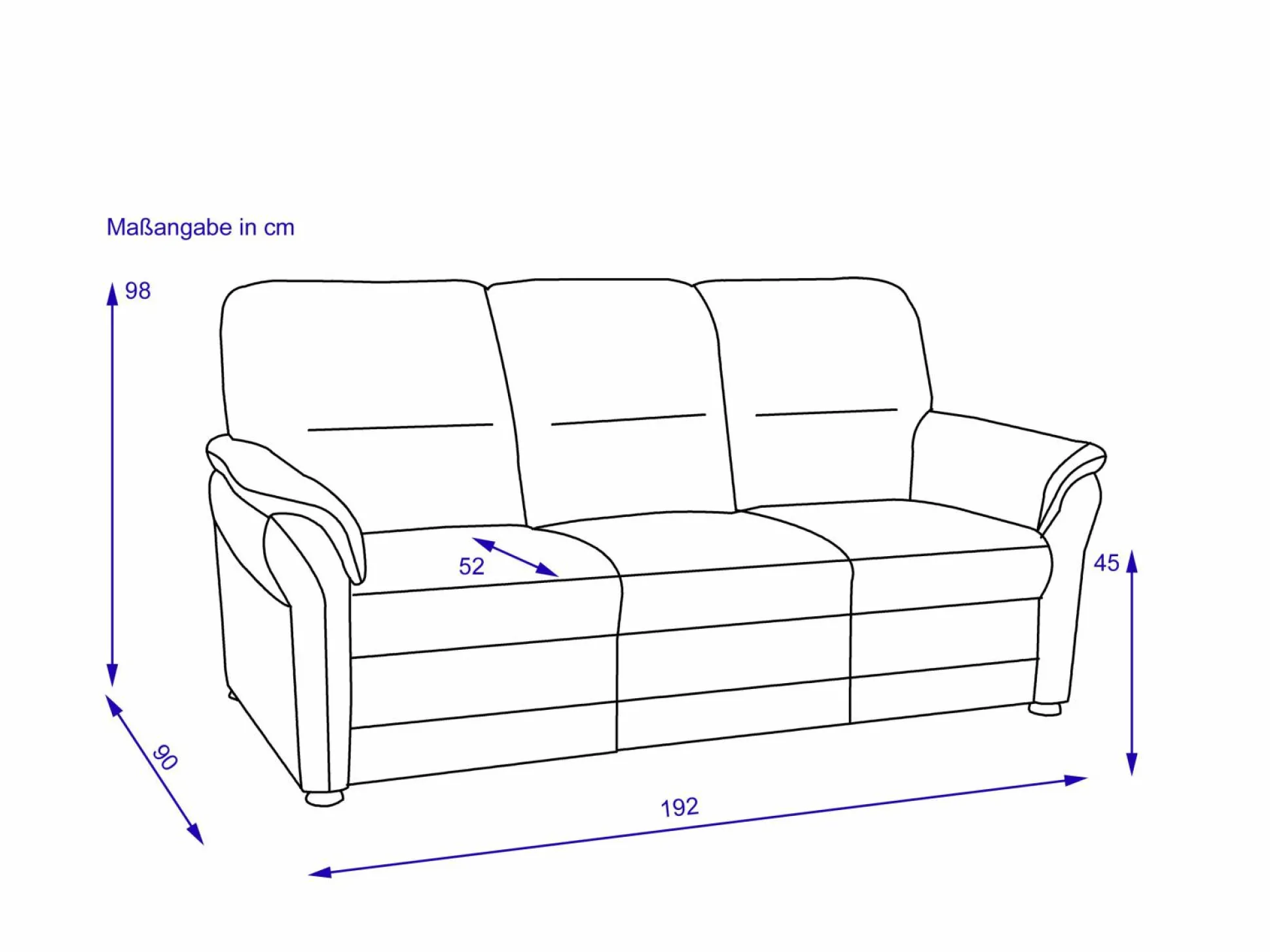 Sofa SYSTEMPOLSTER 3 Sitzer PIERRE