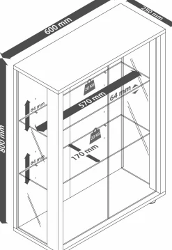Wandvitrine Udina